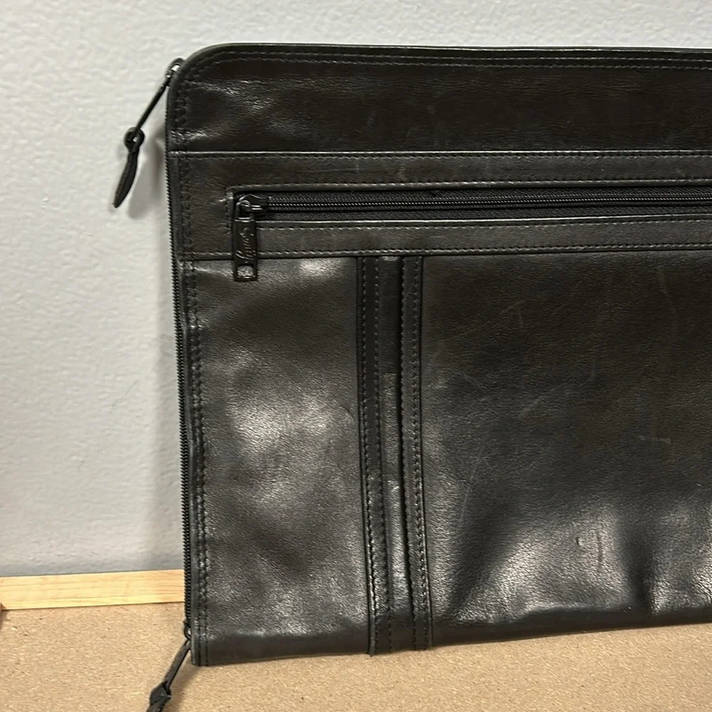 Scully Leather Black Briefcase vintage gently used condition